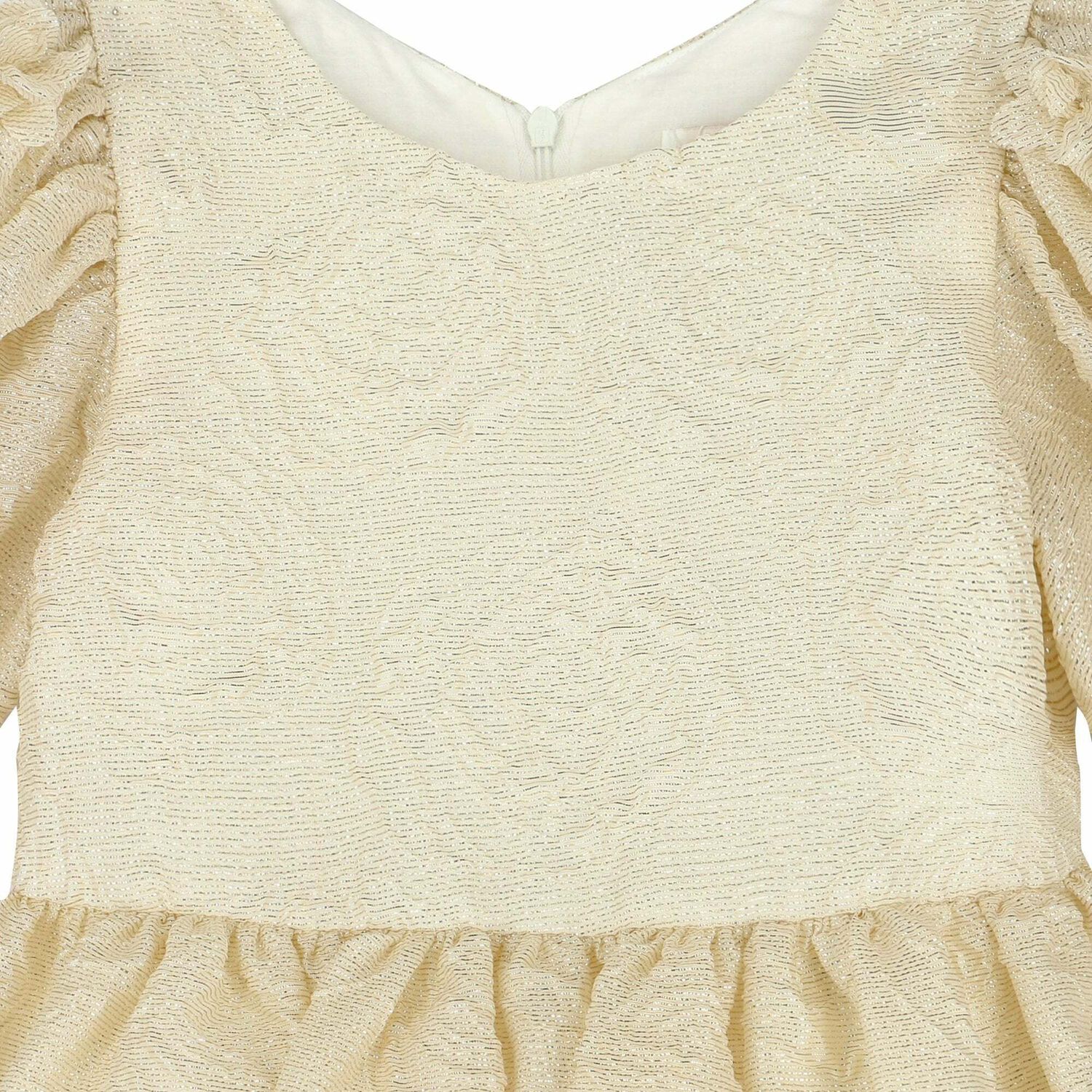 Girls Gold Jacquard Dress, 2, hi-res