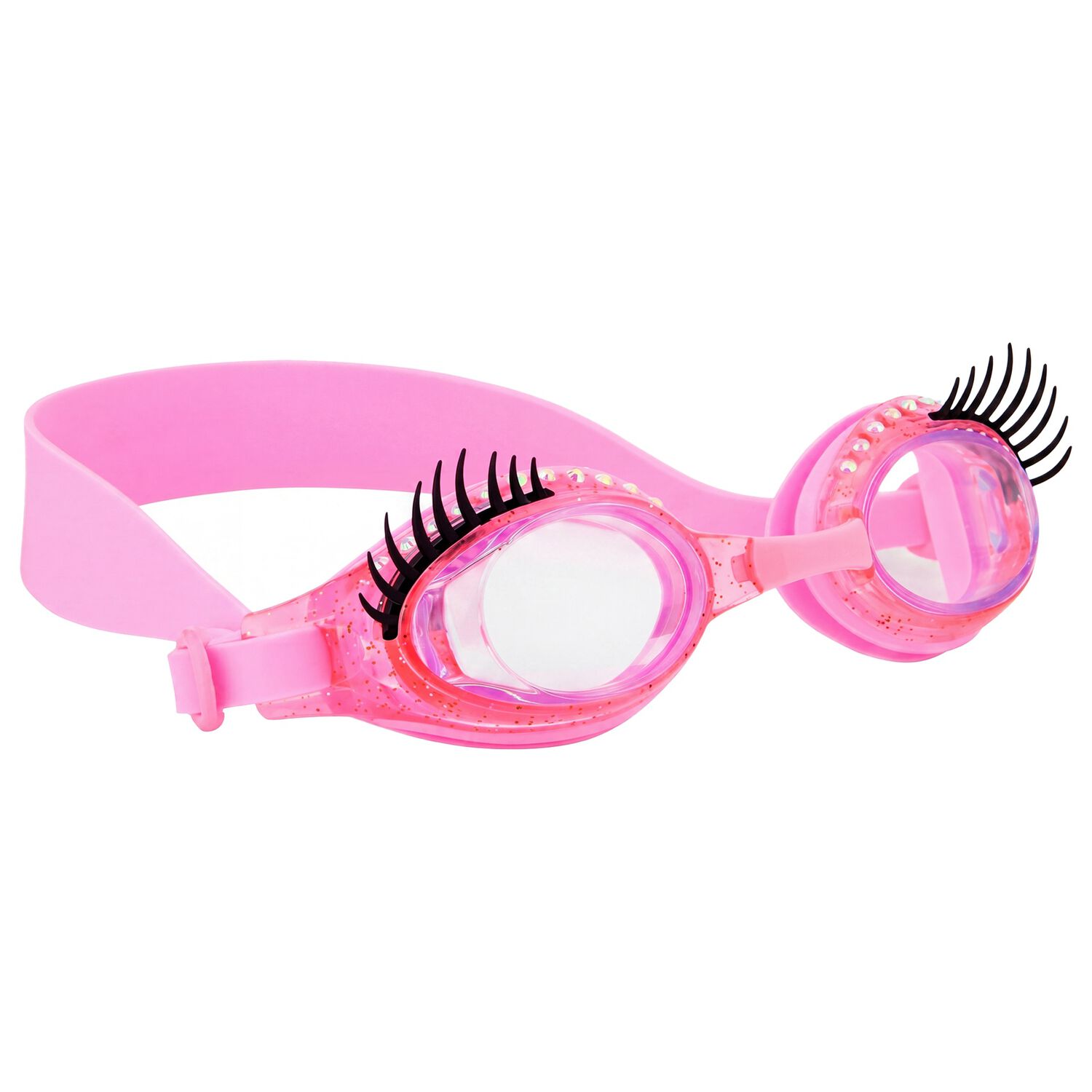 Girls Pink Eye Lashes Swimming Goggles, 1, hi-res