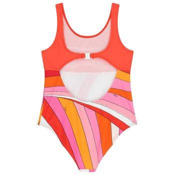 Girls Orange & Pink Iride Swimsuit