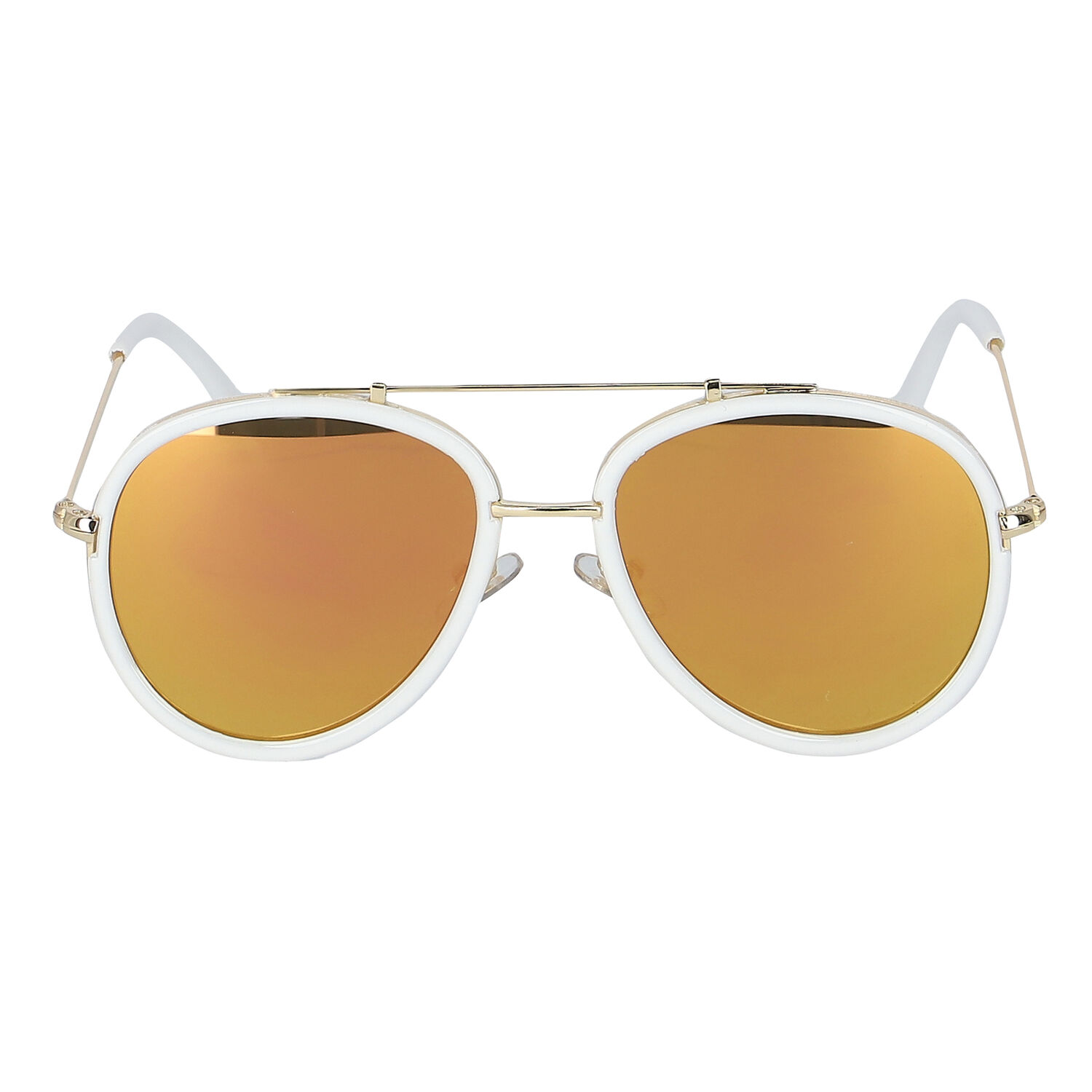 Girls White Aviator Sunglasses, 2, hi-res