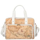 White & Beige Geo Map Baby Changing Bag, 1, hi-res