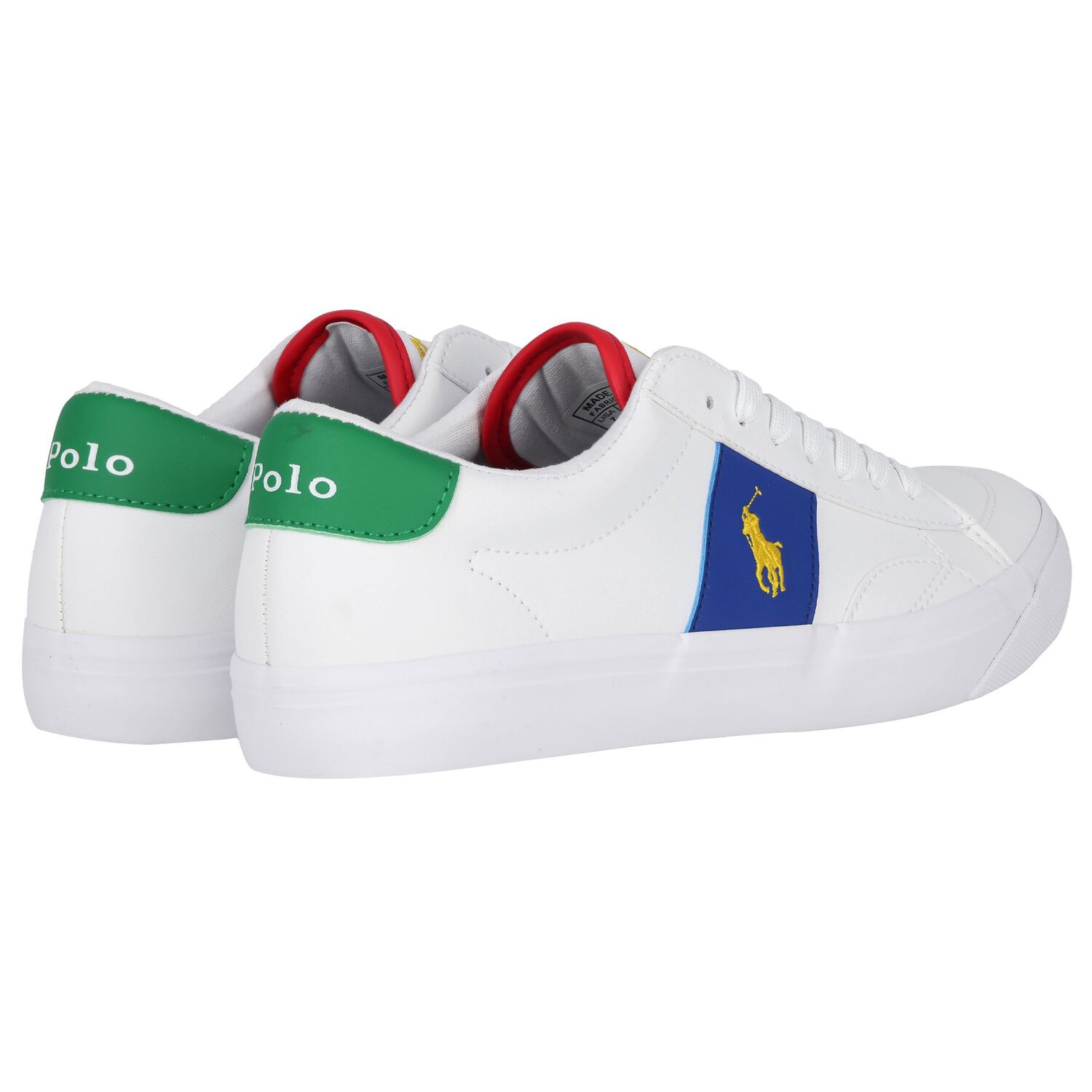 Boys White Logo Trainers, 1, hi-res