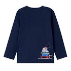 Younger Boys Navy Graphic Long Sleeve Top, 1, hi-res