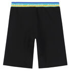 Boys Black Logo Shorts, 1, hi-res