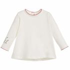 Baby Girls Ivory Dungaree Babygrow, 1, hi-res