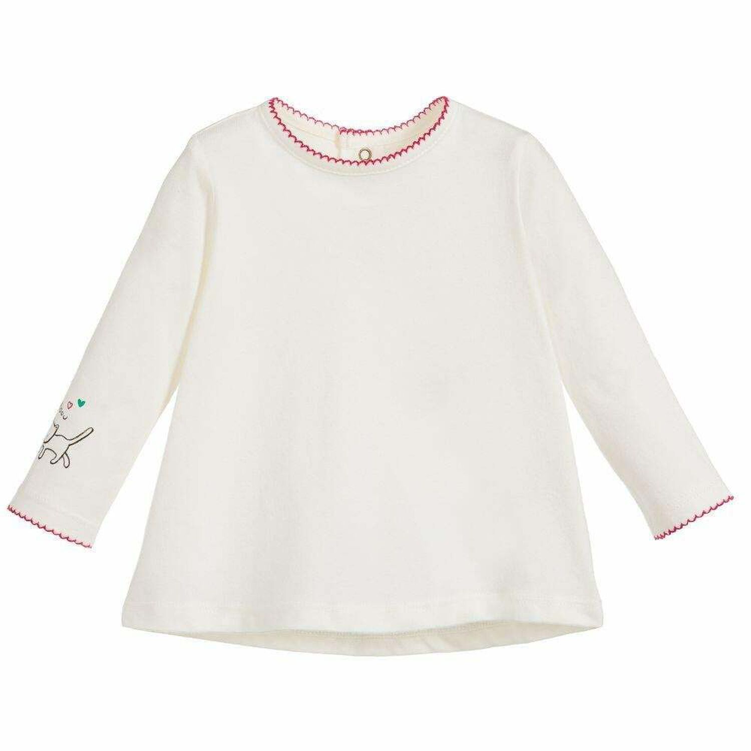 Baby Girls Ivory Dungaree Babygrow, 1, hi-res