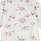 Baby Girls White & Pink Floral Babygrow, 1, hi-res