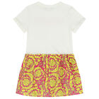 Girls Ivory, Pink & Yellow Barocco Dress, 1, hi-res