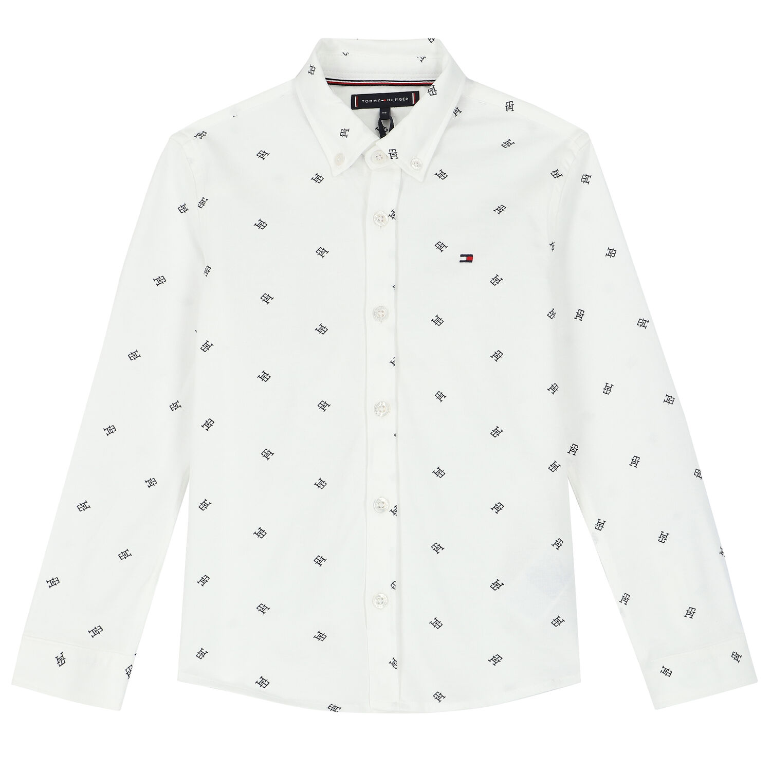 Boys White Logo Shirt, 1, hi-res