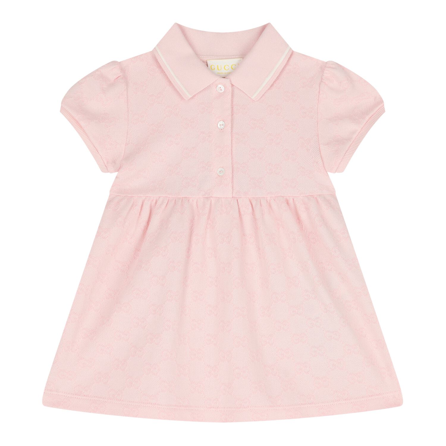 Baby Girls Pink GG Logo Dress, 1, hi-res