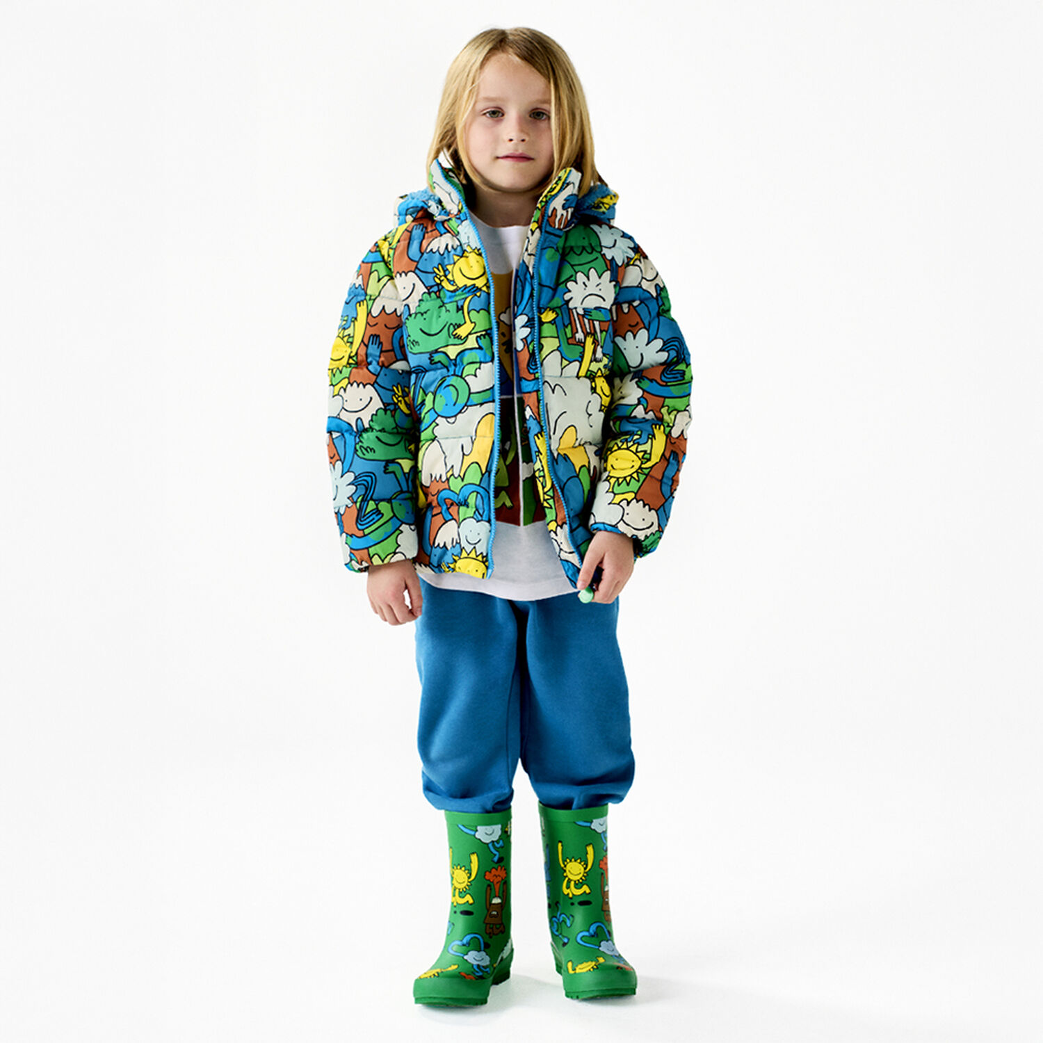 Boys White Volcano T-Shirt, 1, hi-res