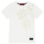 Boys White & Gold Logo T-Shirt, 1, hi-res