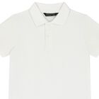 Boys White Logo Polo Shirt, 1, hi-res