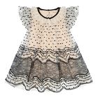 Baby Girls Beige & Black Tulle & Lace Ivy  Dress, 1, hi-res