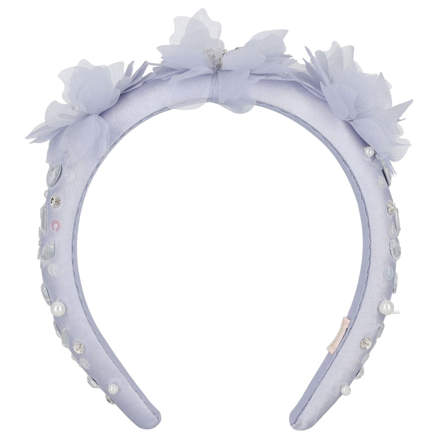 Girls Blue Flower Headband, 1, hi-res