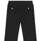 Girls Black Flared Leggings, 1, hi-res