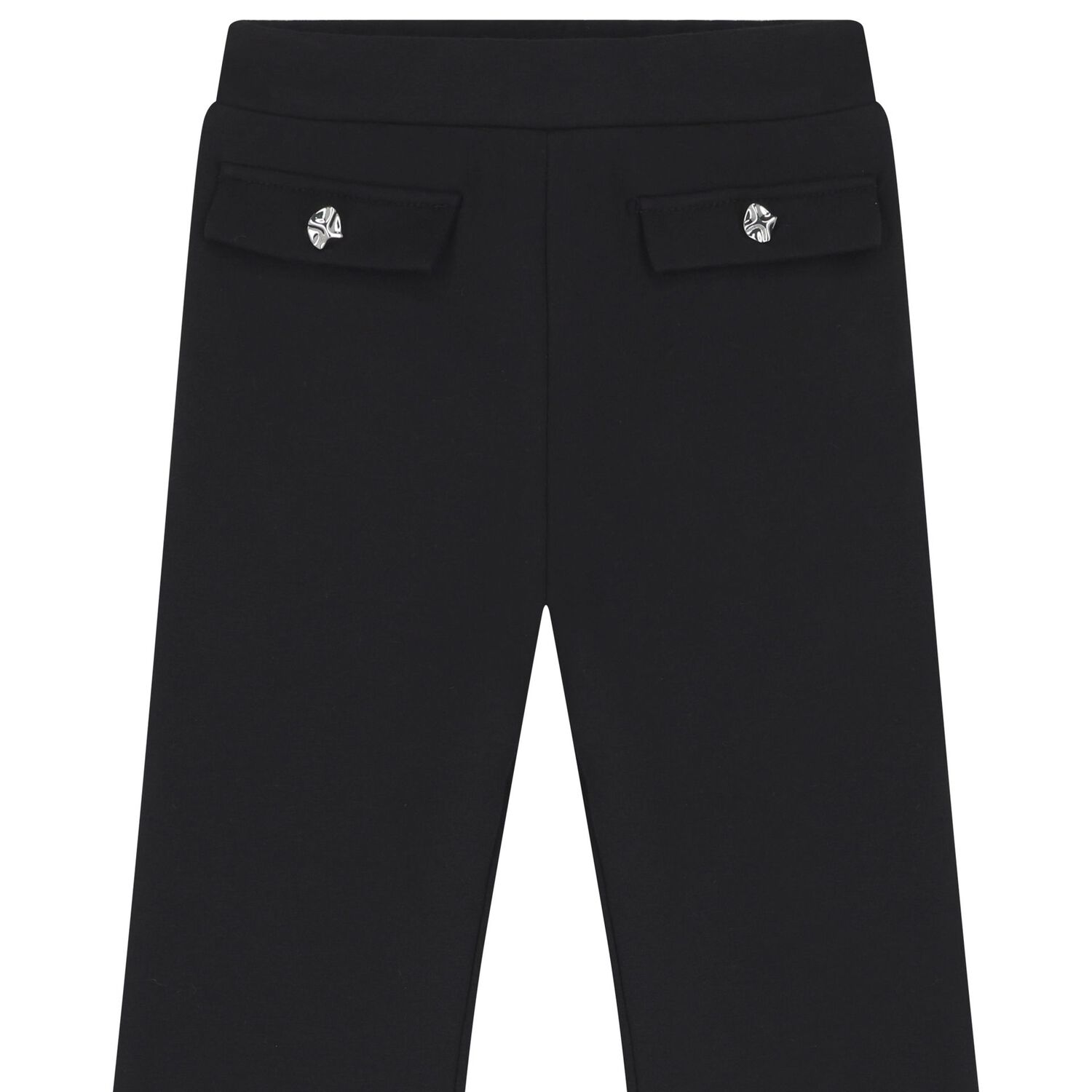 Girls Black Flared Leggings, 1, hi-res