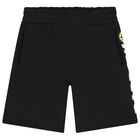 Boys Black Logo Shorts, 1, hi-res