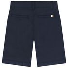 Boys Navy Blue Chino Shorts, 3, hi-res