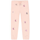Girls Pink Logo Joggers, 1, hi-res