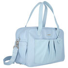 Blue Faux Leather Baby Changing Bag, 3, hi-res