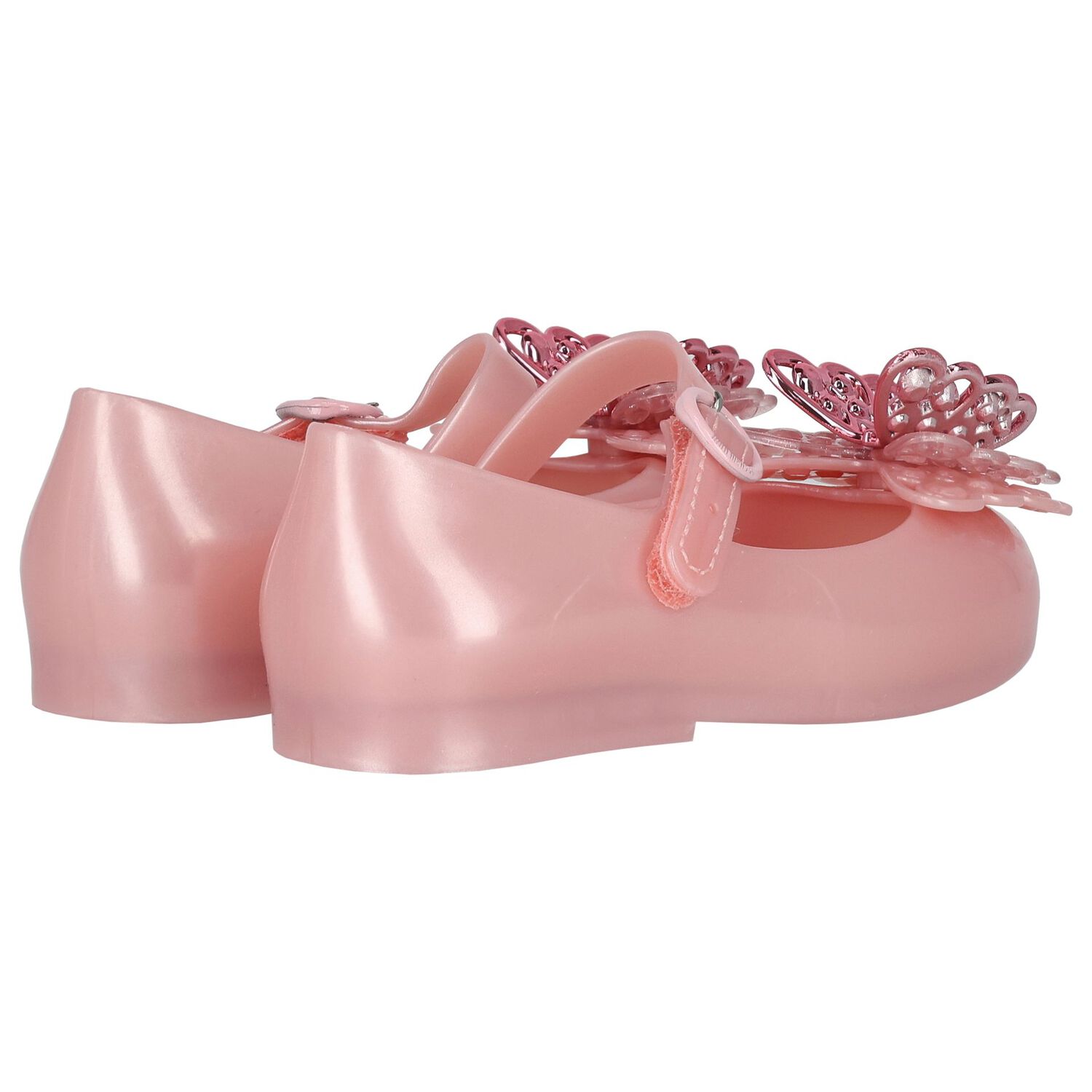 Younger Girls Pink Butterly Jelly Shoes, 2, hi-res image number null