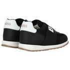 Boys Black Logo Trainers, 1, hi-res