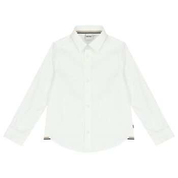 Boys White Logo Shirt