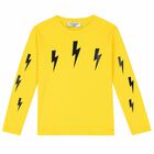 Boys Yellow Printed Long Sleeve Top, 3, hi-res
