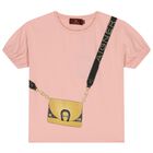 Girls Pink Logo Bag T-Shirt, 1, hi-res
