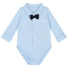 Baby Boys Blue & Navy Cotton Trouser Set, 1, hi-res
