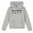 Boys Grey Logo Hooded Top, 1, hi-res