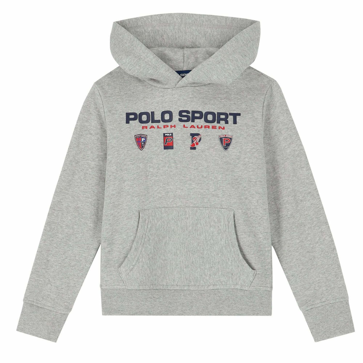 Boys Grey Logo Hooded Top, 1, hi-res