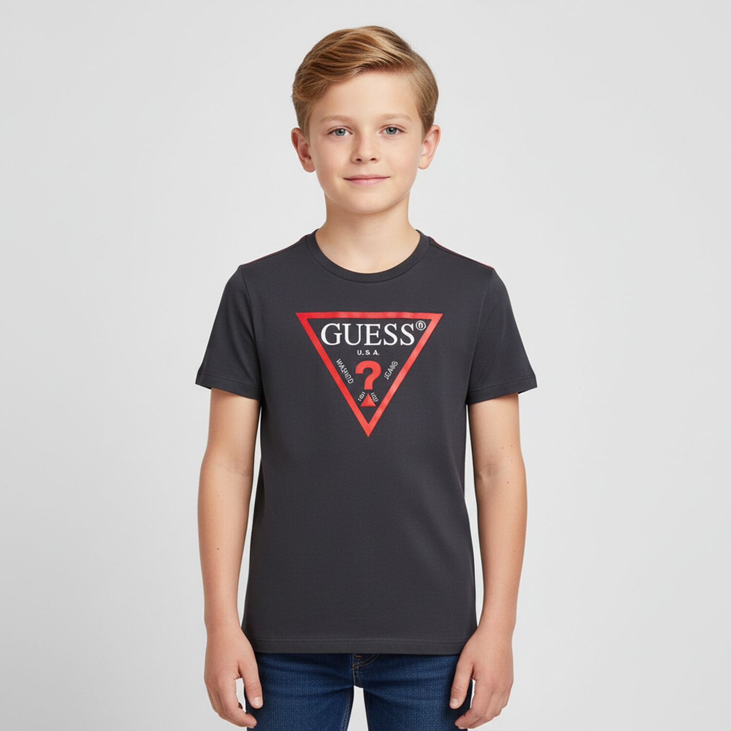 Boys Grey Logo T-Shirt, 6, hi-res