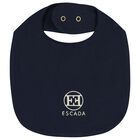 Baby Girls Navy Blue Logo Bib, 2, hi-res