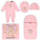 Baby Girls Pink Logo Baby Set, 1, hi-res