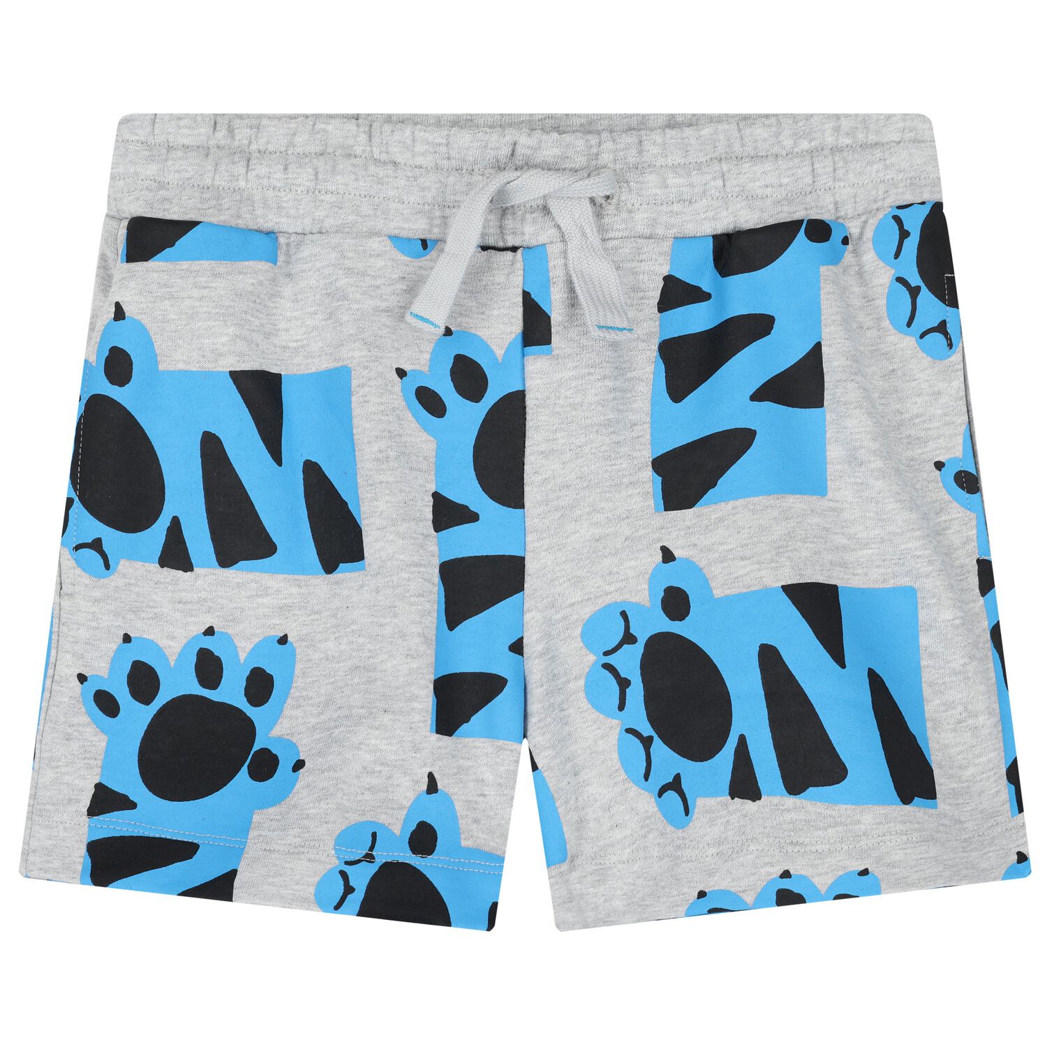 Boys Grey and Blue Illustration-Print Shorts, 1, hi-res