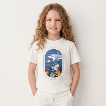 Boys White Underwater Window T-Shirt