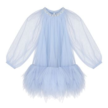 Baby Girls Blue Pearl Tulle Dress