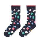 Girls Navy Blue & Pink Socks ( 3-Pack ), 1, hi-res
