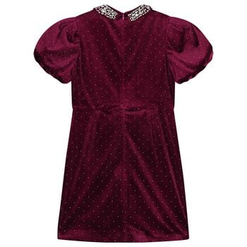 Girls Burgundy Velvet Dress