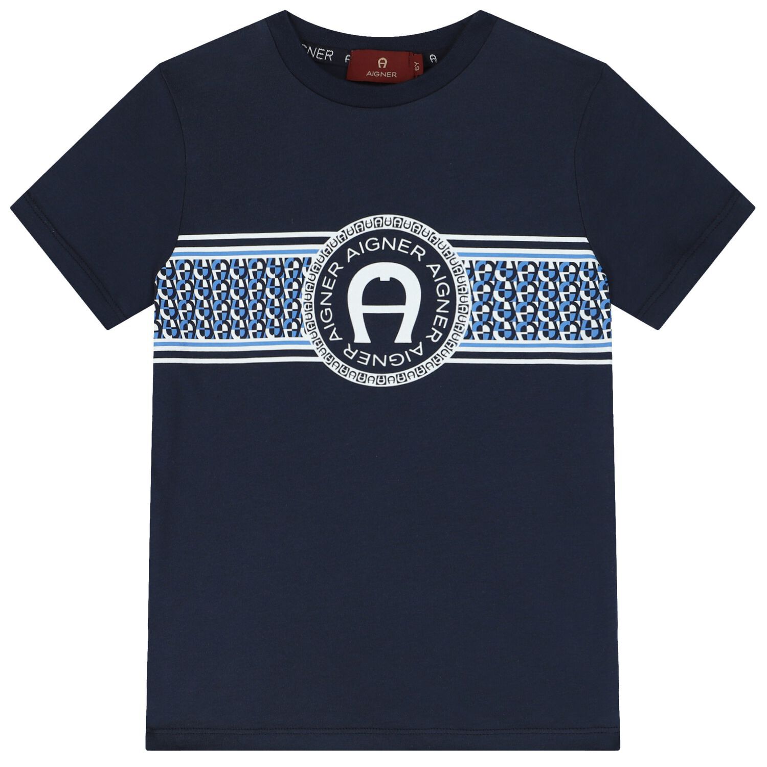 Boys Navy Blue Logo T-Shirt, 2, hi-res