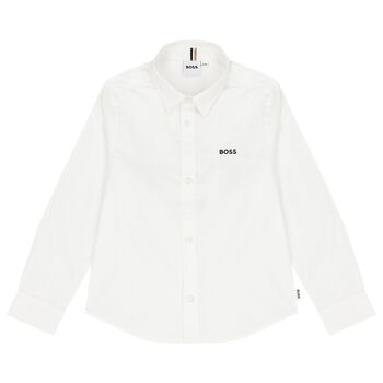 Boys White Logo Shirt