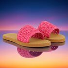 Girls Mini Me Pink & Beige Logo Sliders, 1, hi-res