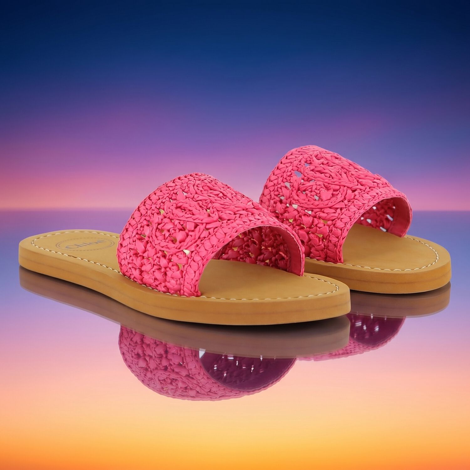 Girls Mini Me Pink & Beige Logo Sliders, 1, hi-res