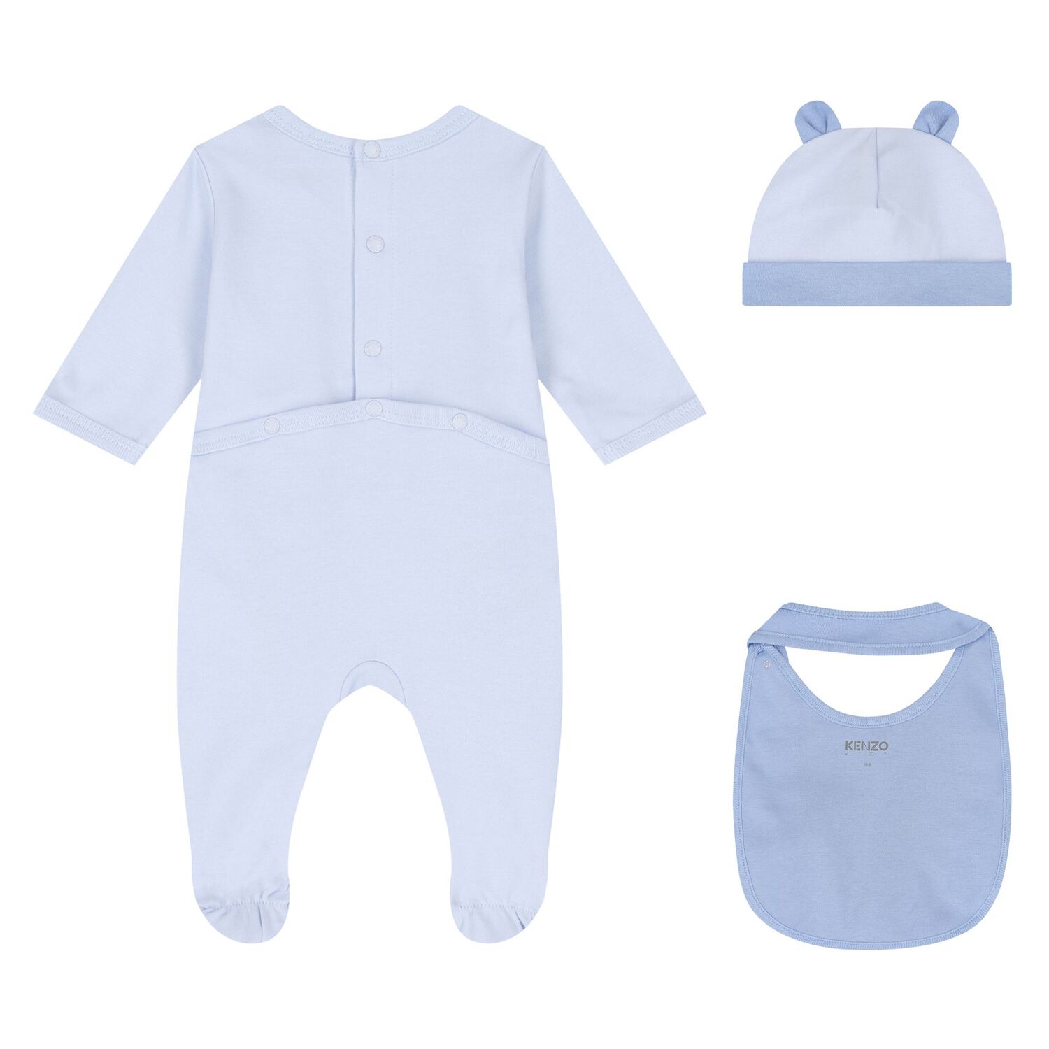 Baby Boys Blue Elephant Logo Babygrow Gift Set, 2, hi-res