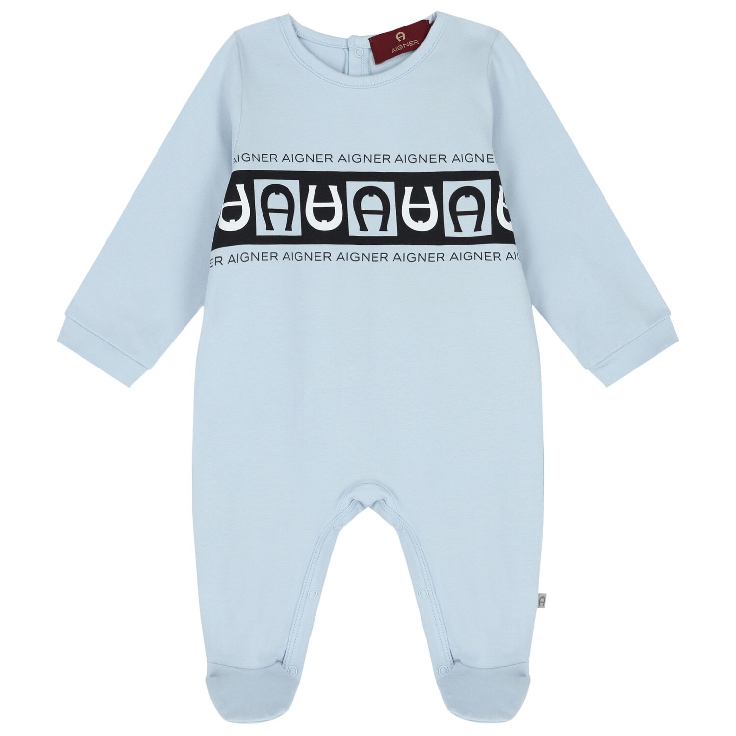 Baby Boys Blue Logo Babygrow, 2, hi-res