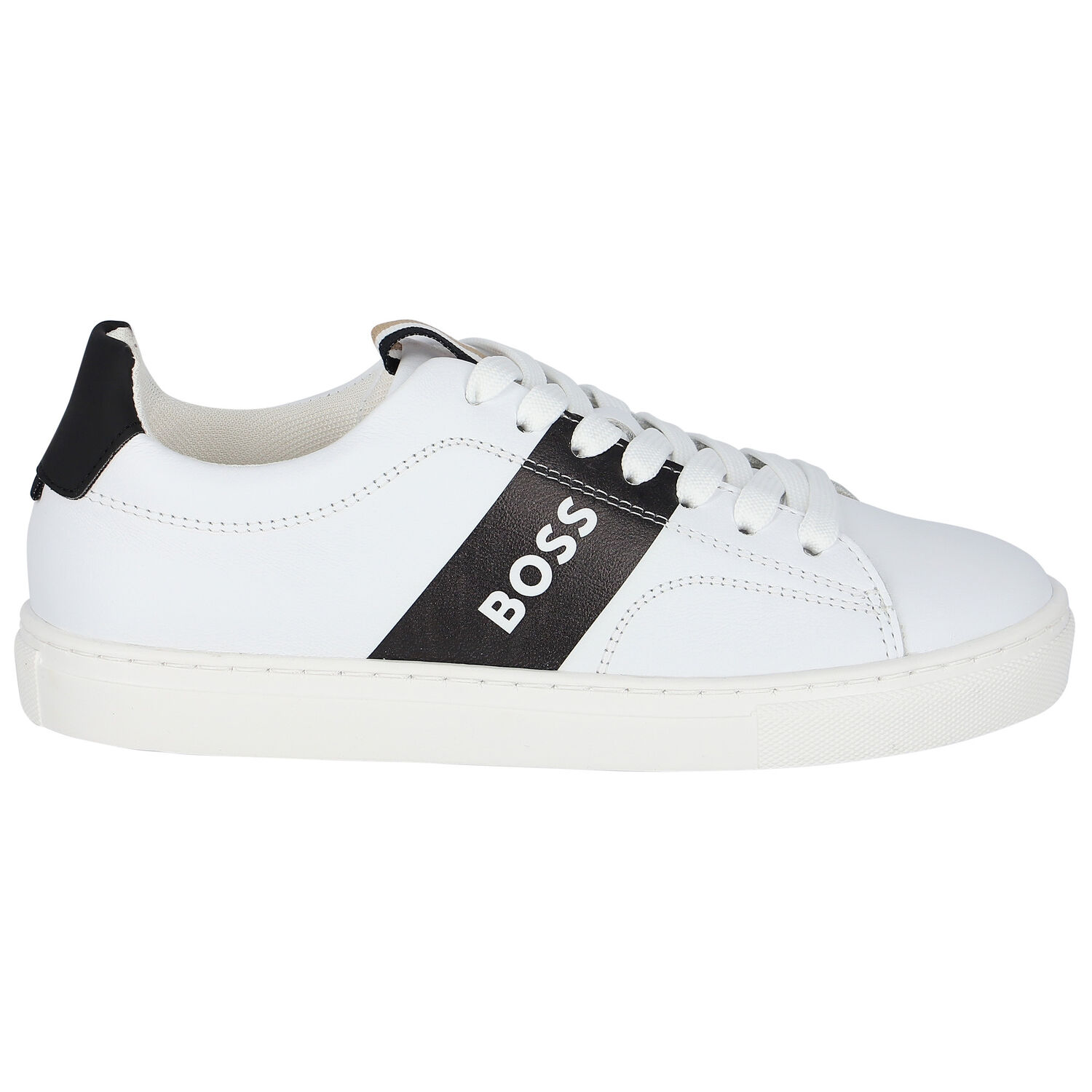Boys White Logo Trainers, 1, hi-res image number null