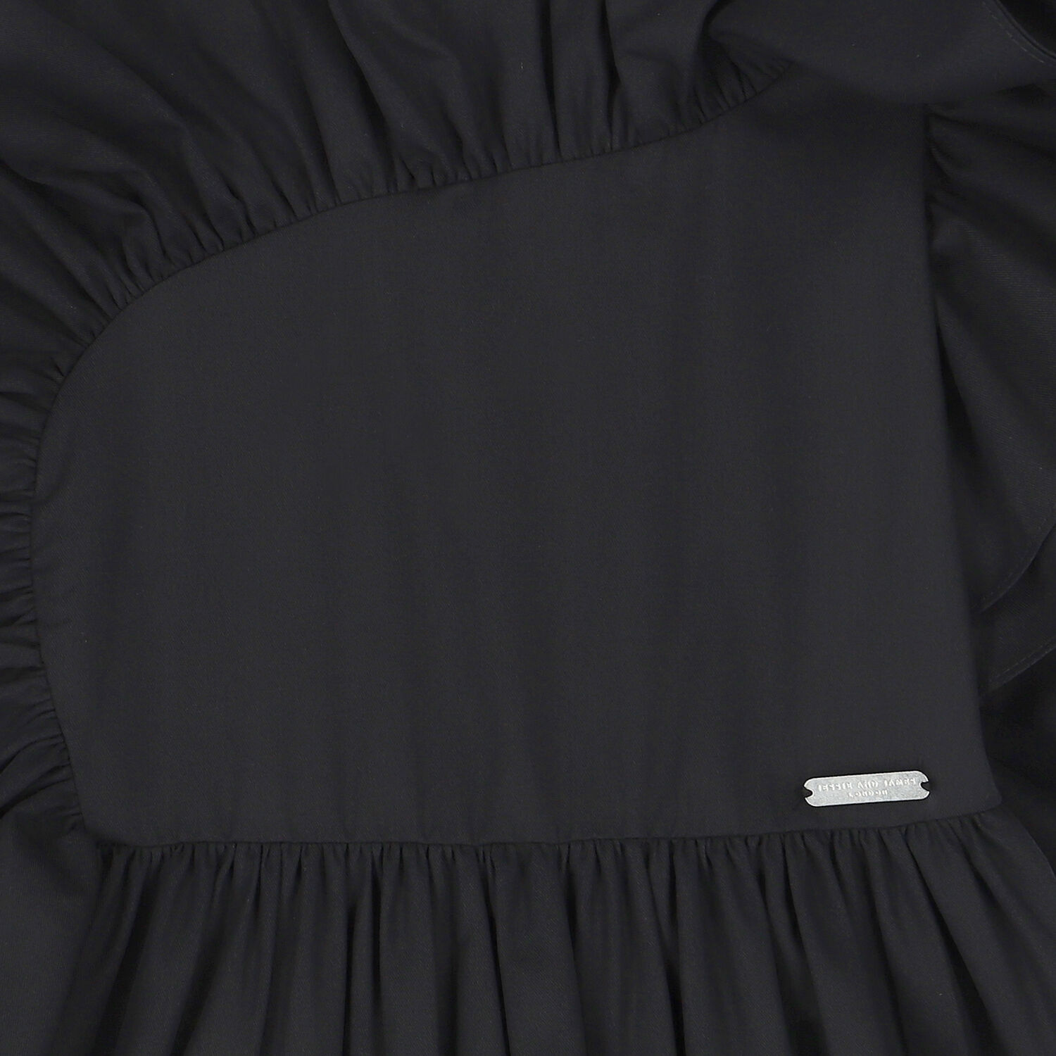 Girls Black Ruffle Dress, 1, hi-res