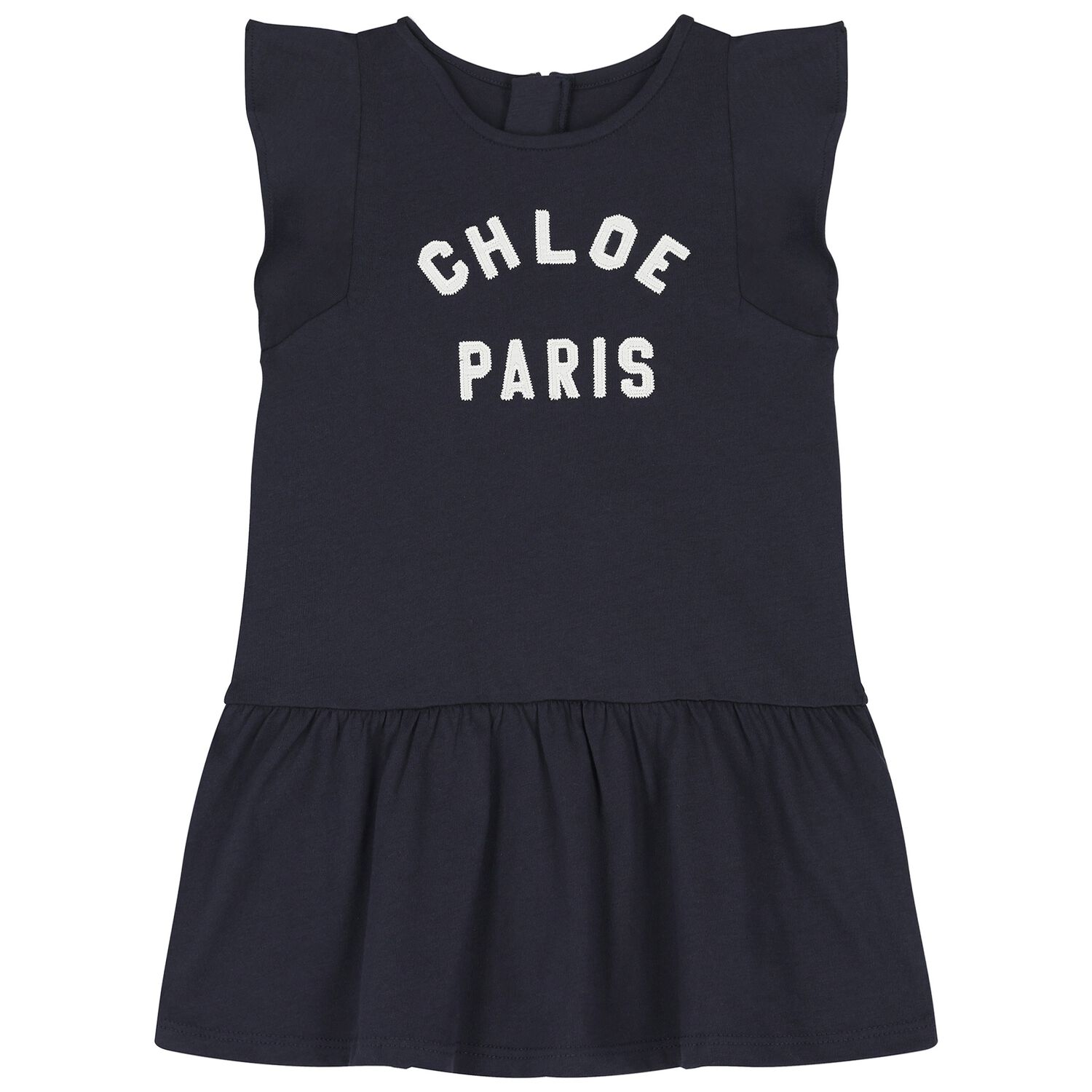 Younger Girls Navy Blue Logo Dress, 1, hi-res